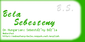 bela sebesteny business card